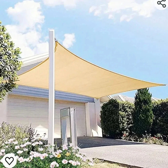 Garden Shade Sail Waterproof Canopy Heavy Duty Polyester Fabric 80/95% Shade NWT - Picture 1 of 8